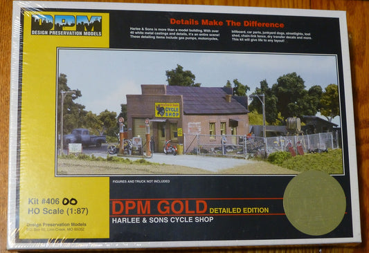 DPM Design Preservation Models HO #40600 Harlee & Sons Cycle Shop (kit Form)