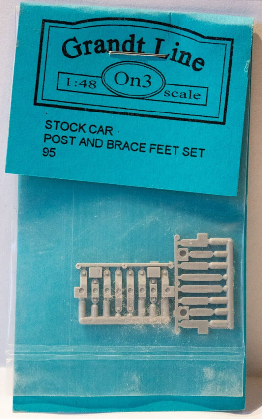 Grandt Line N #95 Stock Car Post & Brace Feet -- Rio Grande