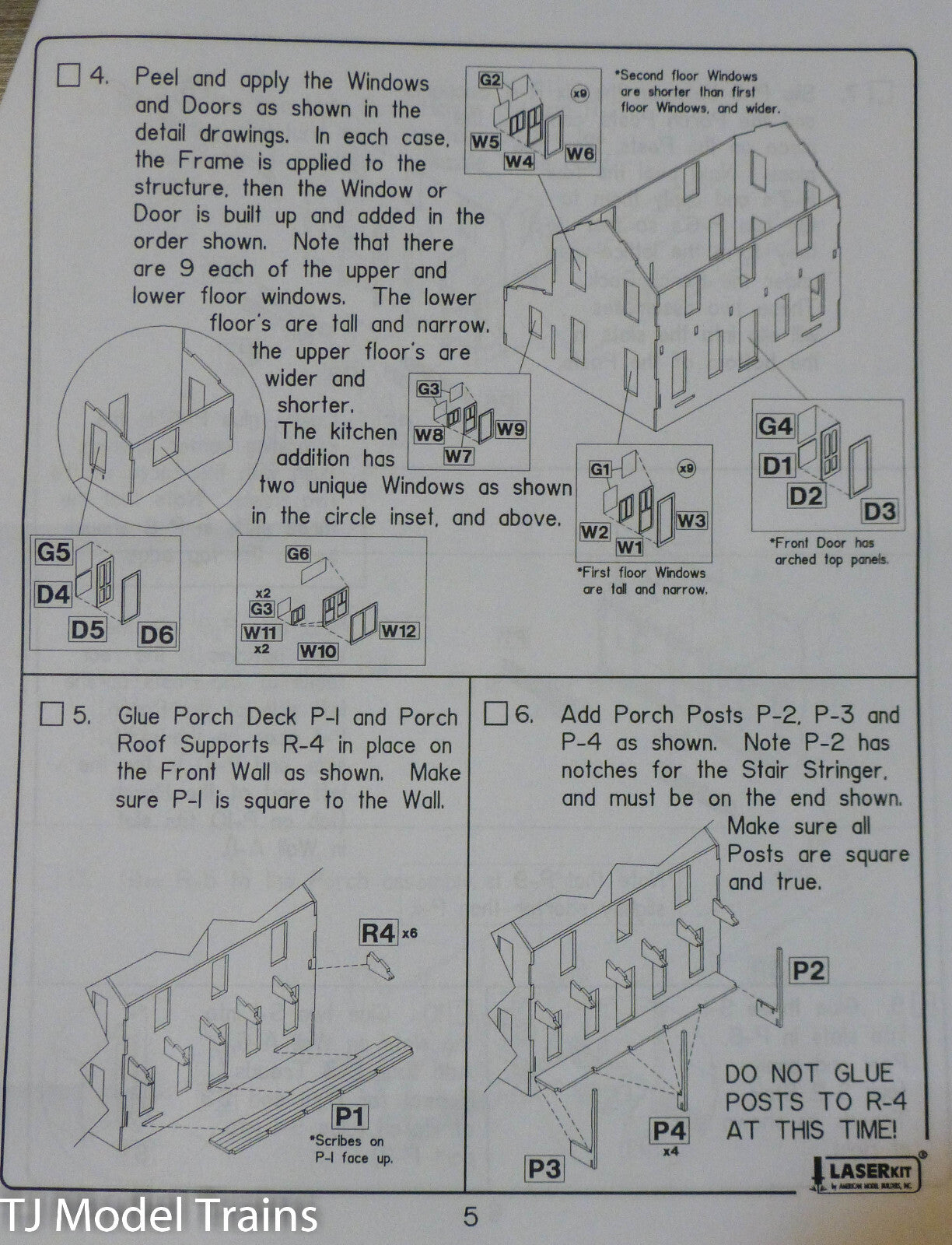 American Model Builders, Inc N #640 Two Story Farm House Kit (Wood Laser Kit)