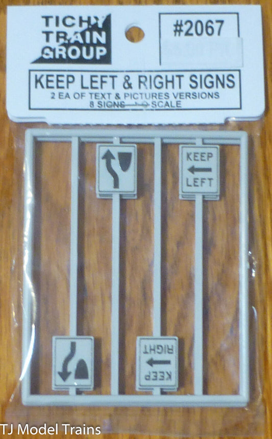 Tichy Train Group #2067 (O Scale) Keep Left & Right Signs 2ea / Text & Pictures
