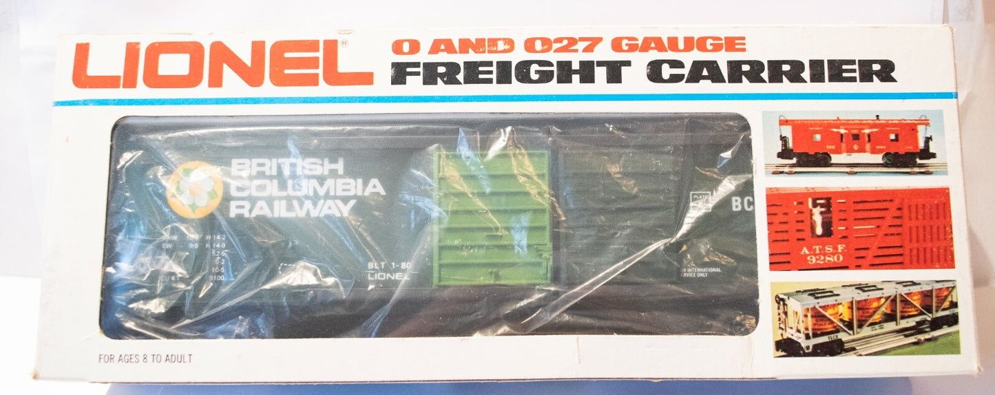 Lionel O Scale (Used) #6-9425 BRITISH COLUMBIA RAILWAY BOXCAR