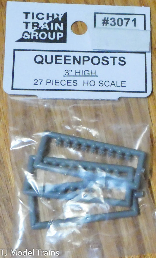 Tichy Train Group #3071 (HO Scale) Queenposts (3" High to Scale) 27Pieces in pkg