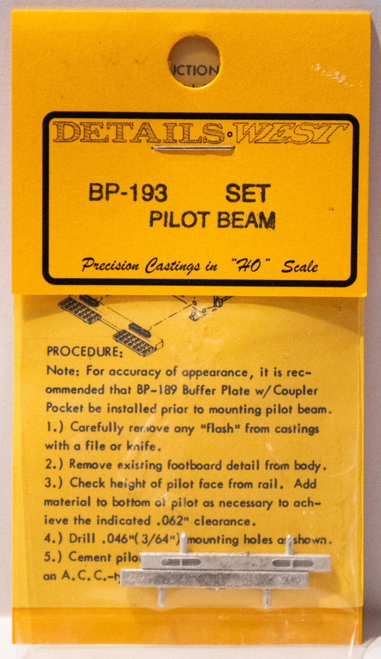 Details West HO #193 Pilot -- Beam Less Footboards pkg(2)