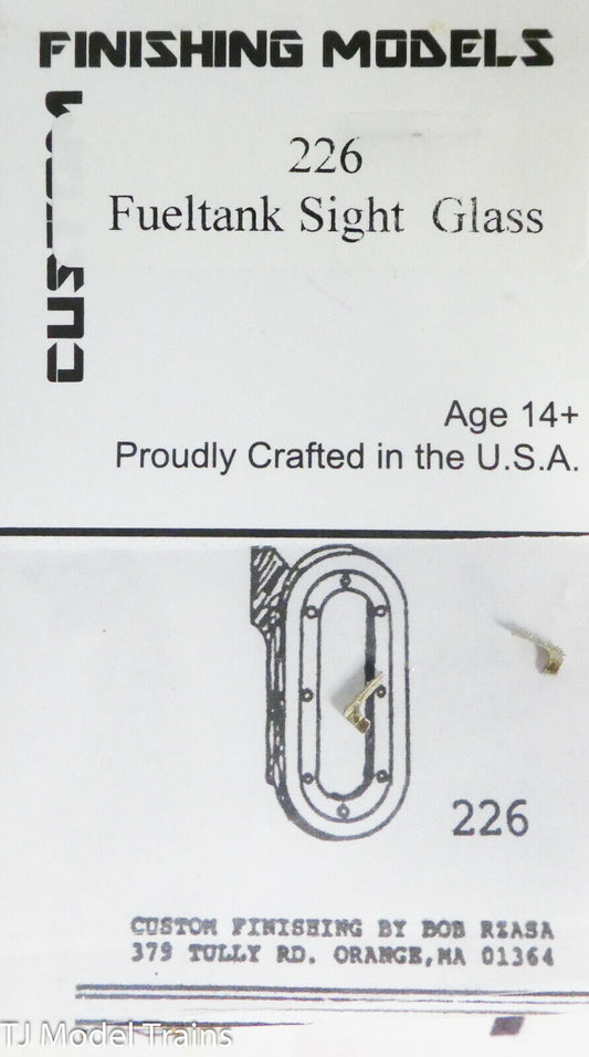 Custom Finishing Models HO #226 Fueltank Sight Glass (White Metal)
