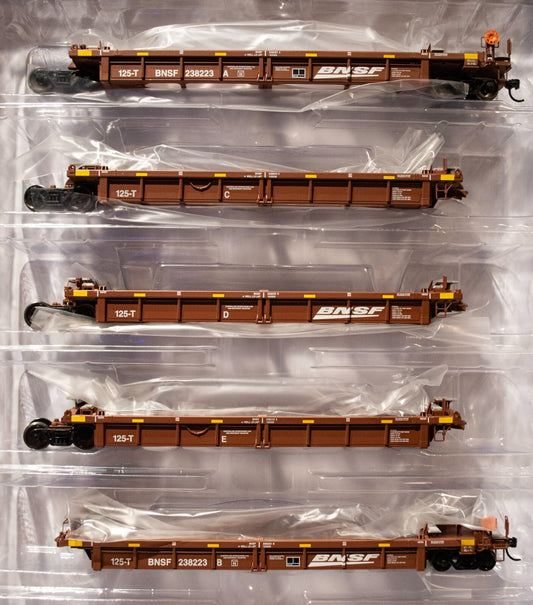 Walthers HO #910-55663 Thrall 5-Unit Rebuilt 40' Well Car - Ready to Run -- BNSF