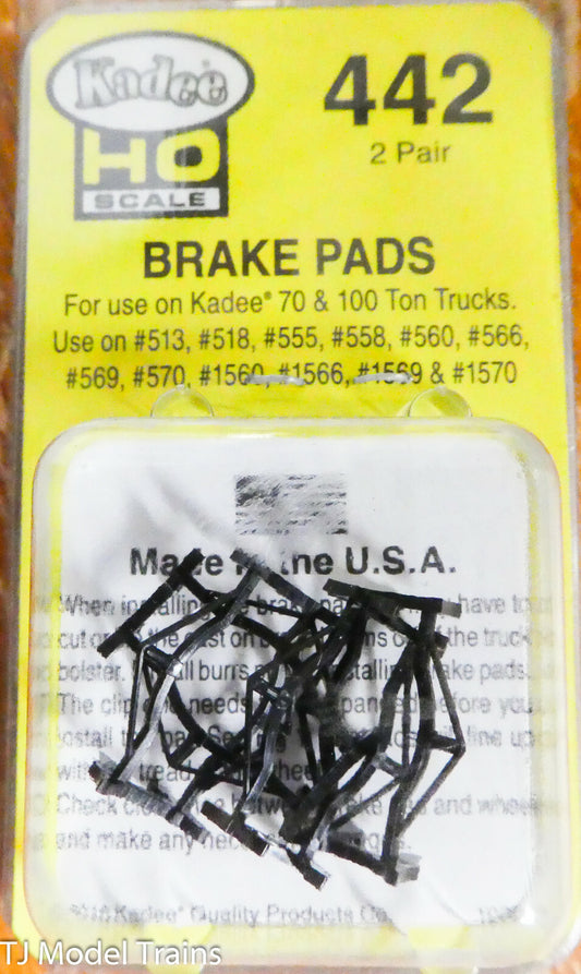 Kadee HO #442 Brake Pads (2 Pair) Plastic Parts (for: 70 & 100 Ton Trucks)