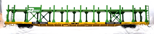 Walthers HO #910-8032 89' Flatcar w/Bi-Level Open Auto Rack - Ready to Run -- Bu