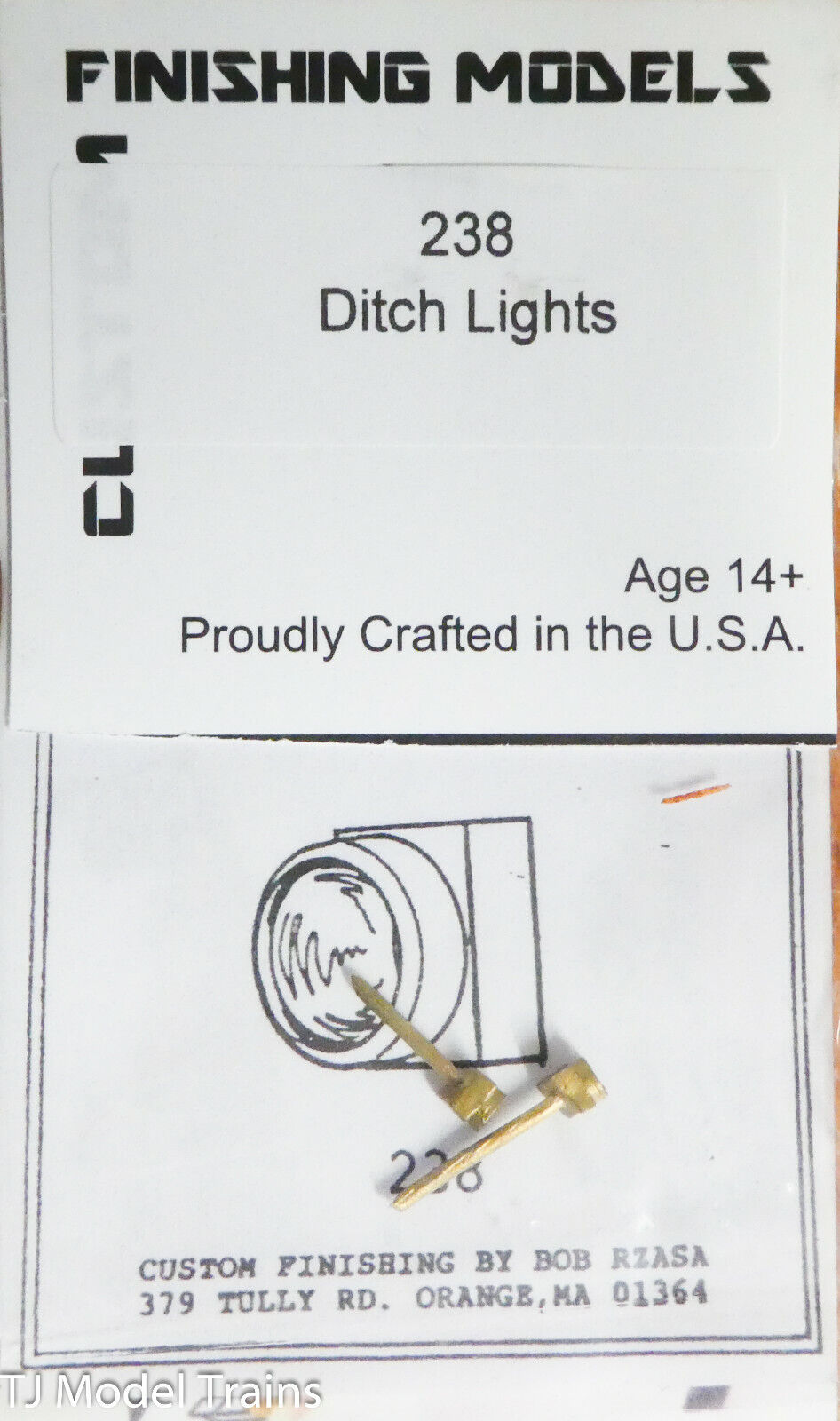 Custom Finishing Models HO #238 Ditch Lights -- Engine-Mounted (Brass Castings)