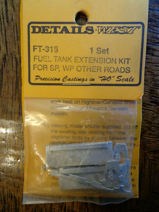 Details West HO #315 Fuel Tank Extension For SP, WP Other Roads