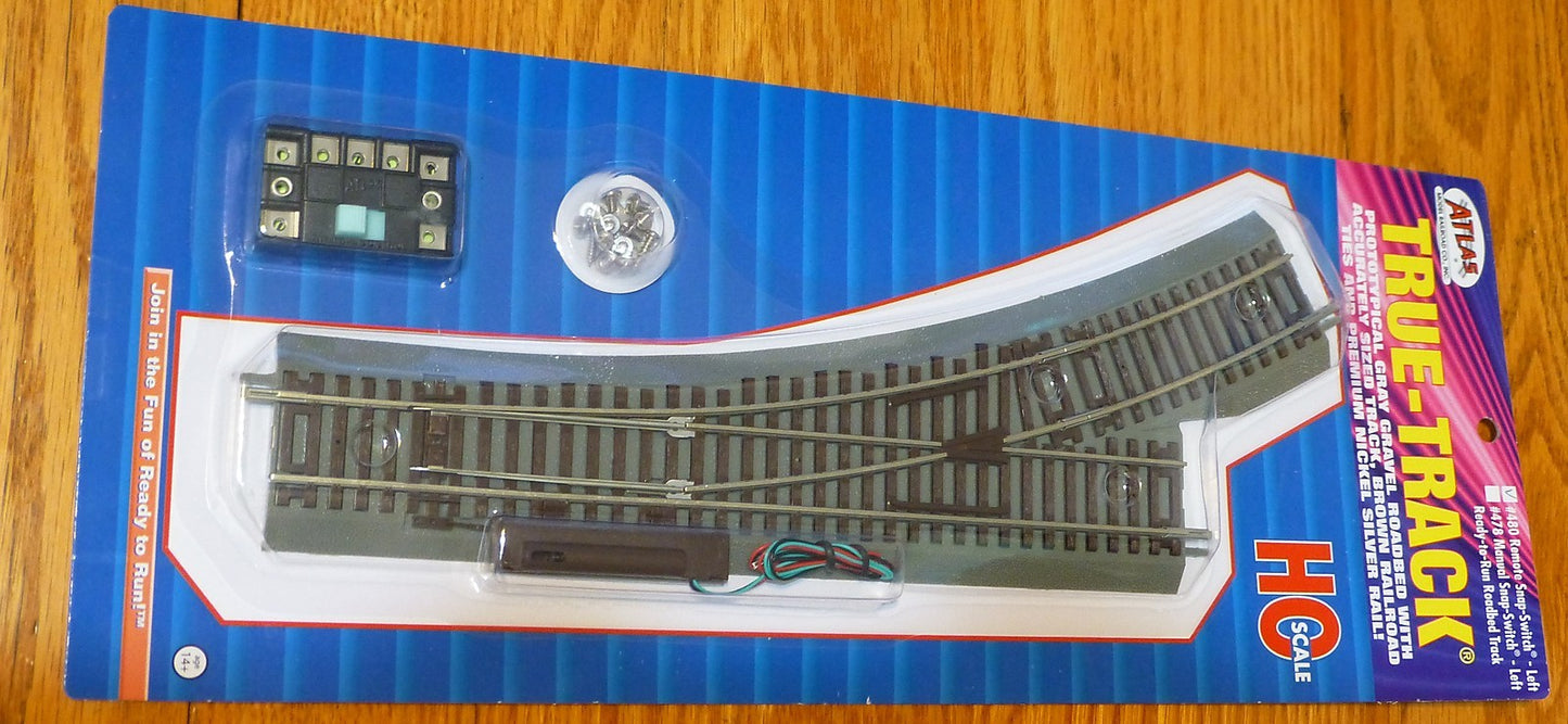 Atlas HO #480 True-Track Remote Snap-Switch Code 83 (Left Hand)