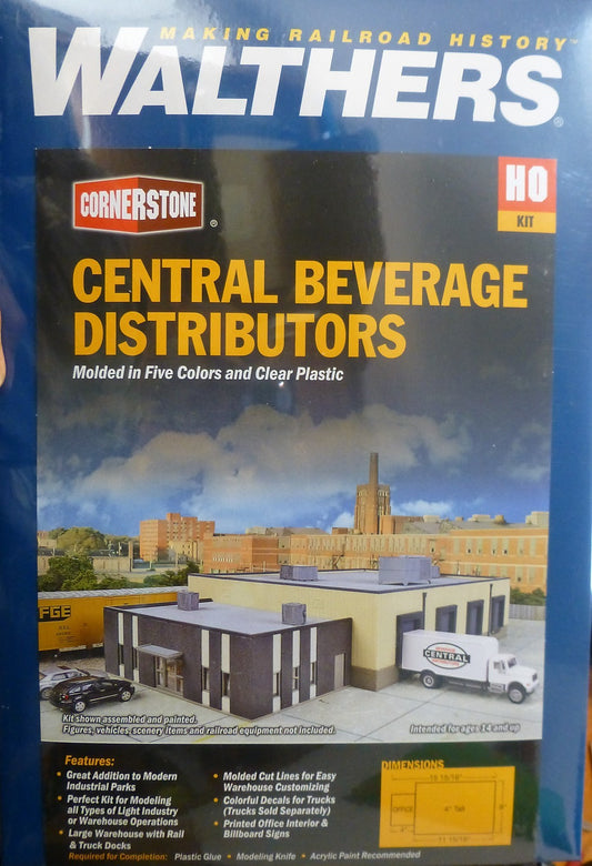 Walthers HO #933-4042 Central Beverage Distributors w/Office Annex -- Kit Form