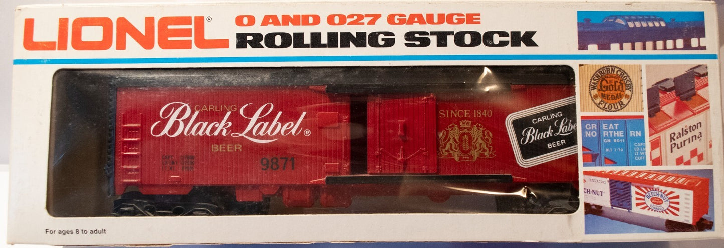Lionel O Scale  #6-9871  Carling Black Label Reefer.