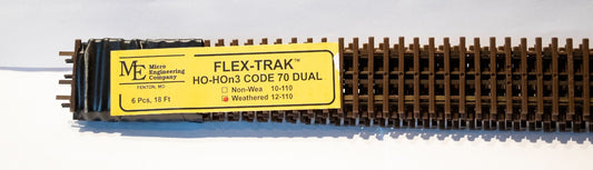 Micro Engineering Company HO #12-110 Dual Gauge HO/HOn3 Weathered Flex-Track(TM)