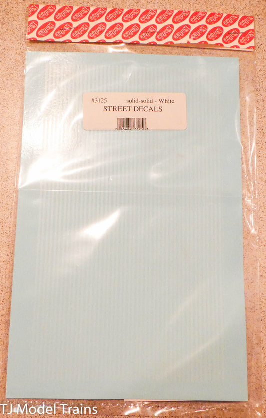 Kadee #3125 Solid-Solid - White Street Decals / Water Slide Decal
