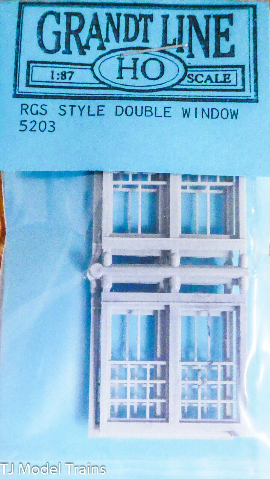 Grandt Line HO #5203 RGS Style Double Window 22P 36x82"(4) Plastic /1:87th Scale
