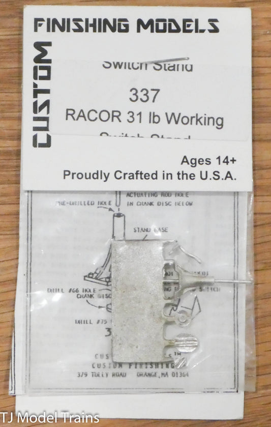Custom Finishing Models HO #337 RACOR 31lb Working Swtitch Stand