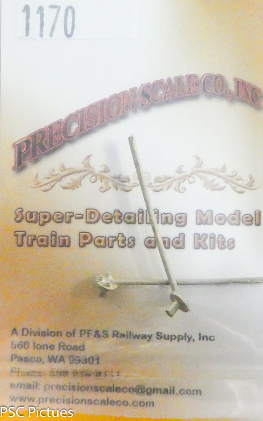 Precision Scale O #1170 Braces, Deck, w/.115" Dia. Head (Brass Castings)