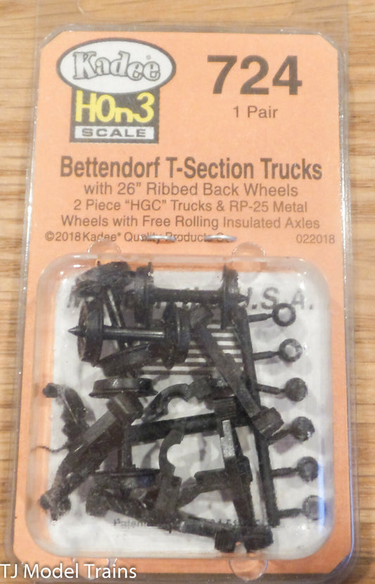 Kadee HOn3 Scale #724 Bettendorf T-Section Trucks 1 Pair