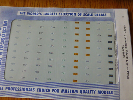 Microscale O #48-527 Commercial Vehicle License Plates (1970-1995)