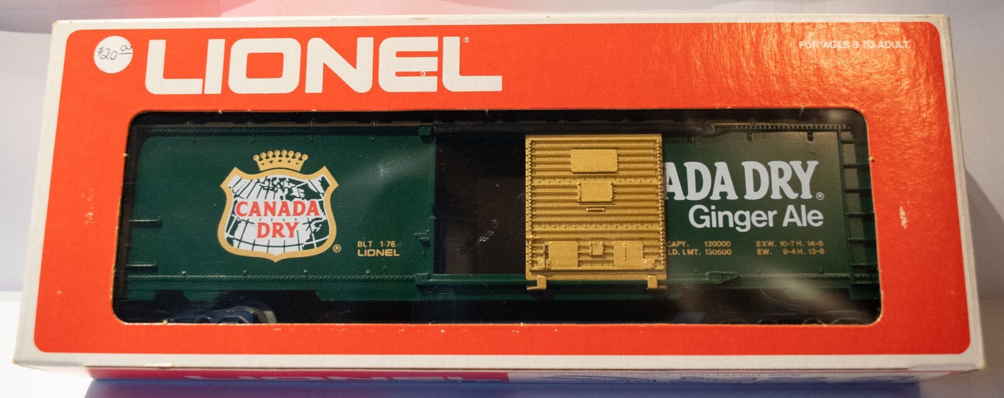 Lionel O Scale  #6-7802 Canada Dry Boxcar