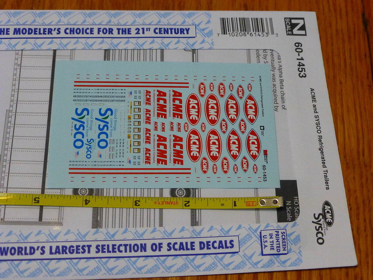 Microscale Decal N #60-1453 ACME and SYSCO Refrigerated Trailers (Decal Set)