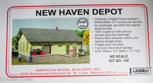 American Model Builders #148 New Haven Depot, Kit Laser Cut (HO Scale) Great Buy