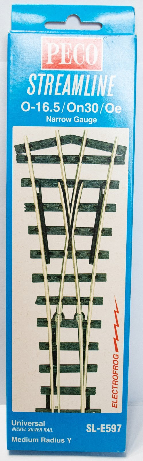 Peco #SL-E597 Code 100 Medium Radius Wye Turnout - Streamline -- Electrofrog