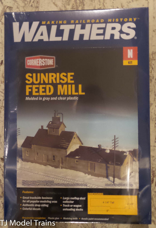Walthers Cornerstone N Scale #933-3239 Sunrise Feed Mill -- Kit