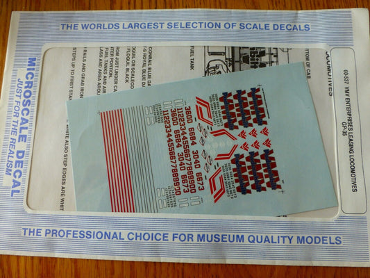 Microscale Decal N  #60-537 VMV "Paducahbilt" Diesels-Leased Diesel Locomotives