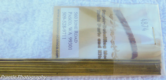 Precision Scale #4874 Brass Wire, Straight, 12" long, .9mm OD