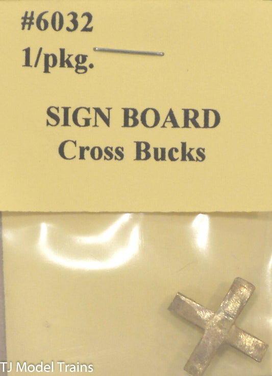Tomar Industries #6032 Sign Board Cross Bucks (HO Scale) Brass Casting