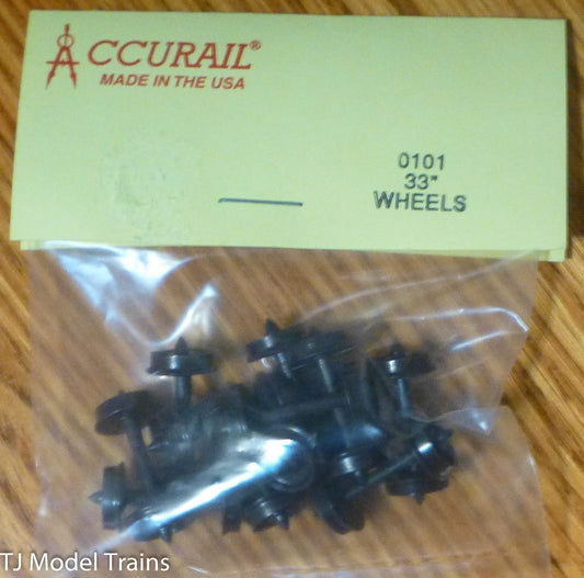Accurail HO #101 Wheelsets (12 in pkg) -- 33" Acetal Plastic