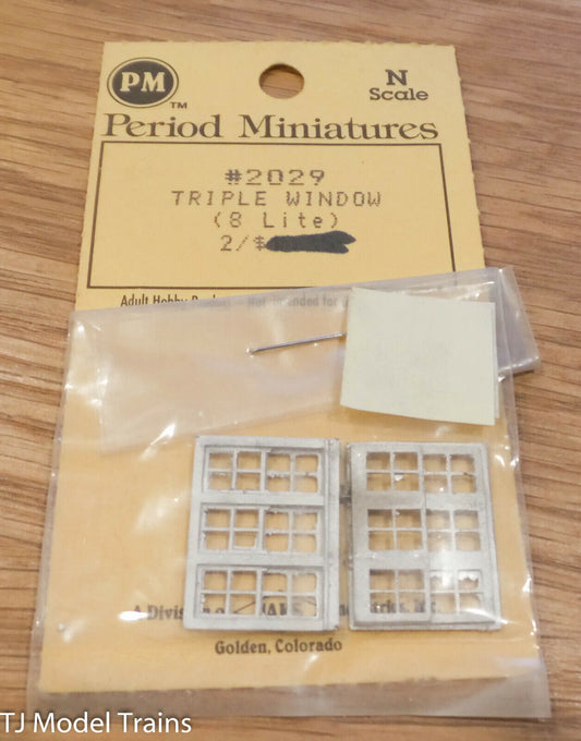 Period Miniatures N #2029 TRIPLE WINDOW (8 LITE) 2pcs