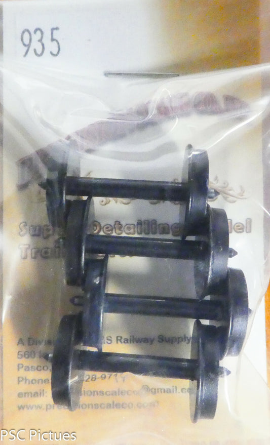 Precision Scale On3 #935 Wheel Sets 26" w/Pointed Axle Ends & Blackend, On3