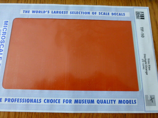 Microscale Decal #TF-10 / Trim Film / Size-7-1/4 x 4-1/2-Orange (SP) FS12246