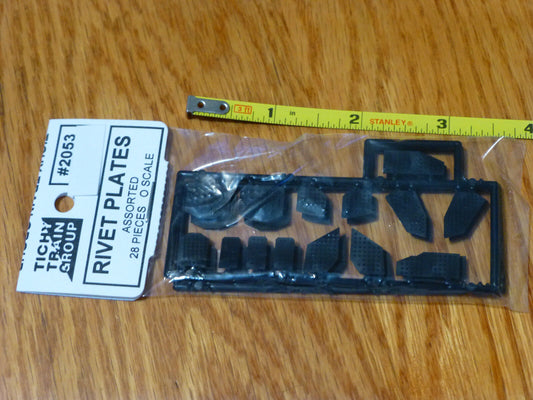 Tichy Train Group O# 2053 Assorted Rivet Plates (Styrene) -- Assorted Shapes