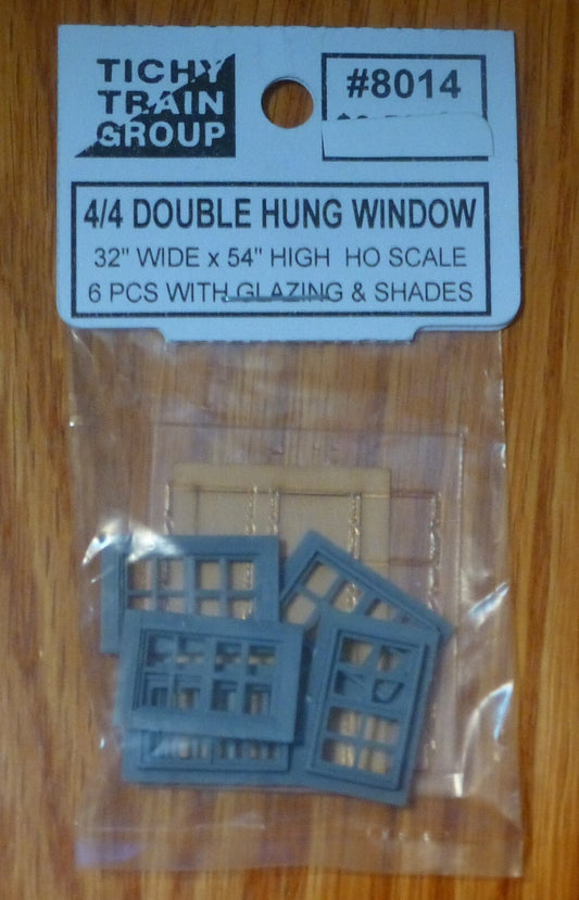 Tichy Train Group HO #8014 Windows - Double Hung pkg(6) -- 4/4; Scale 32 x 54" 8