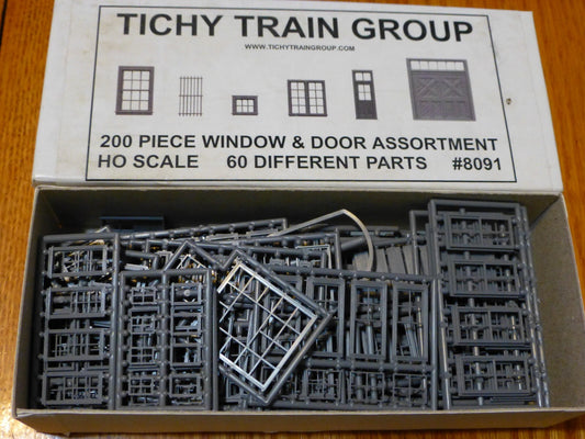 Tichy Train Group HO #8091 Window & Door Assortment pkg(200)