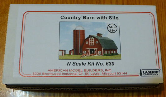 American Model Builders, Inc #630 Country Barn with Silo (Kit Form) N Scale