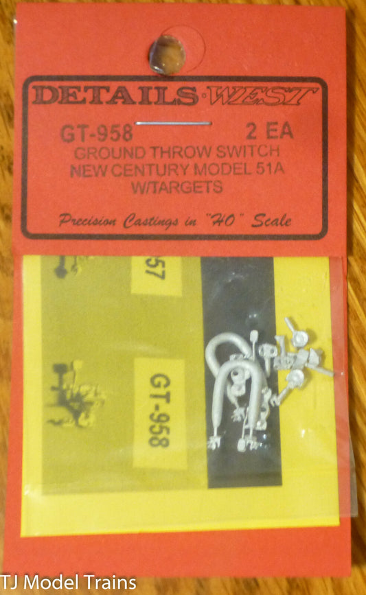 Details West HO #958 Ground Throw Switch New Centur Model 51A w/Targets
