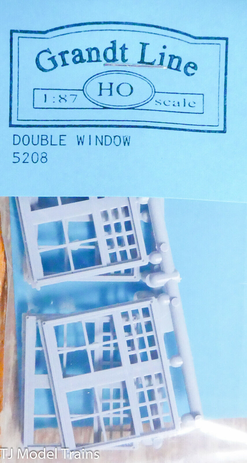Grandt Line HO #5208 Double Window (4) 85x48" 32 Pane (Plastic Parts)