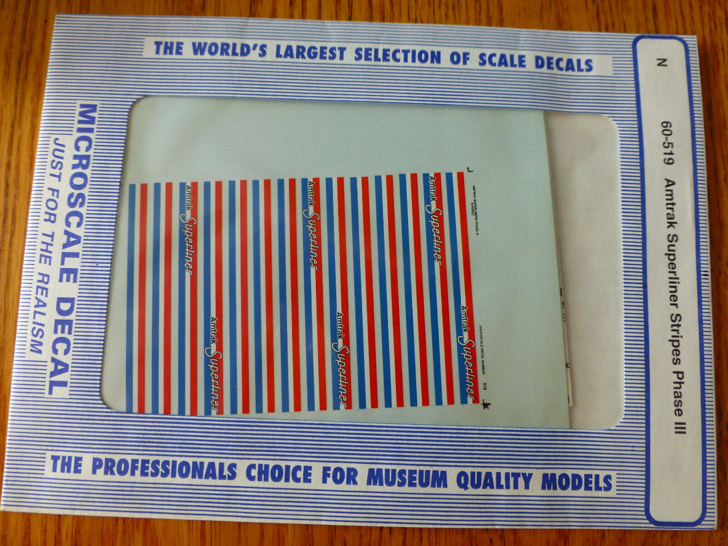 Microscale Decal N  #60-519 Amtrak Passenger Car - Phase III - Superliner - Stri