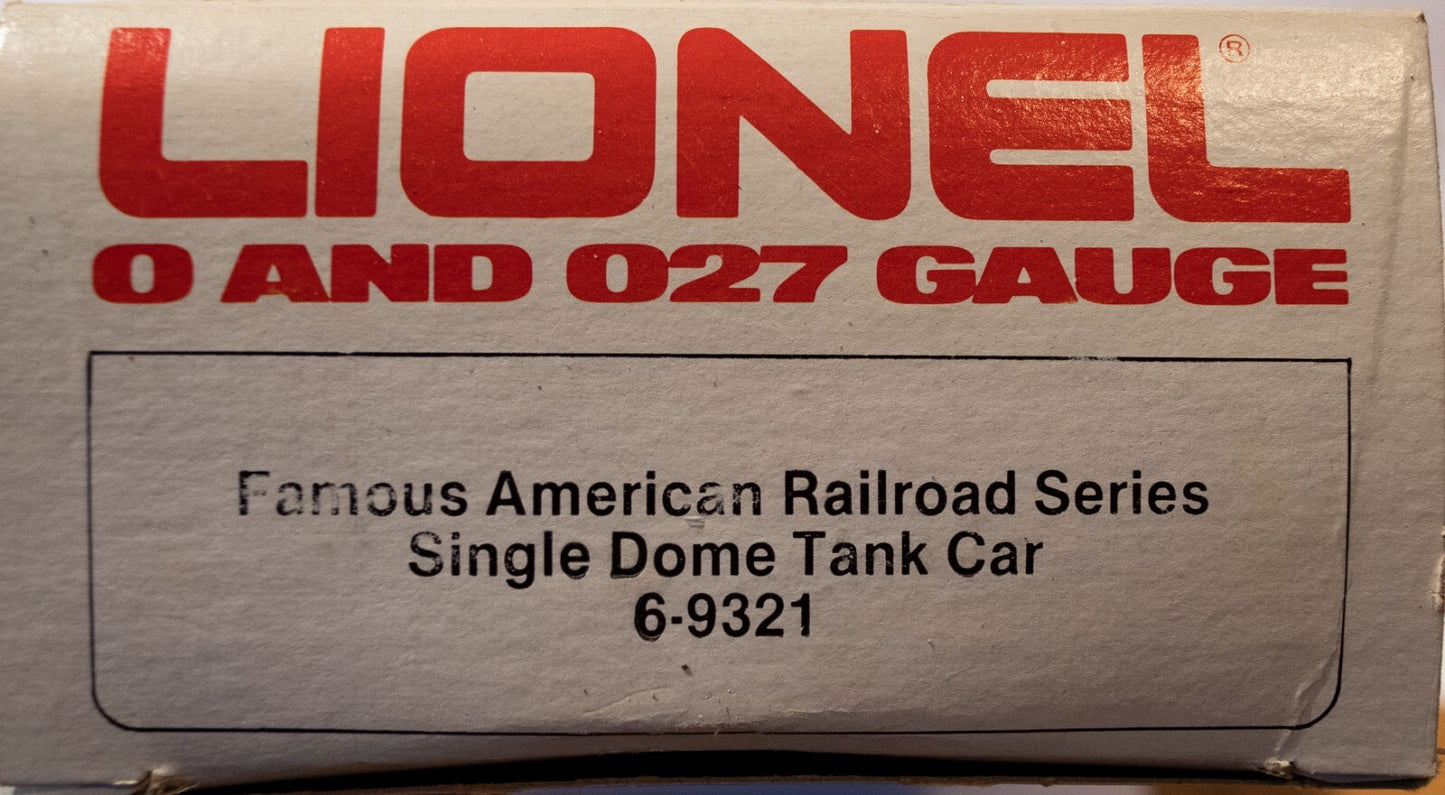 Lionel O Scale  #6-9321 Atchison Topeka & Santa Fe Single Dome Tank Car