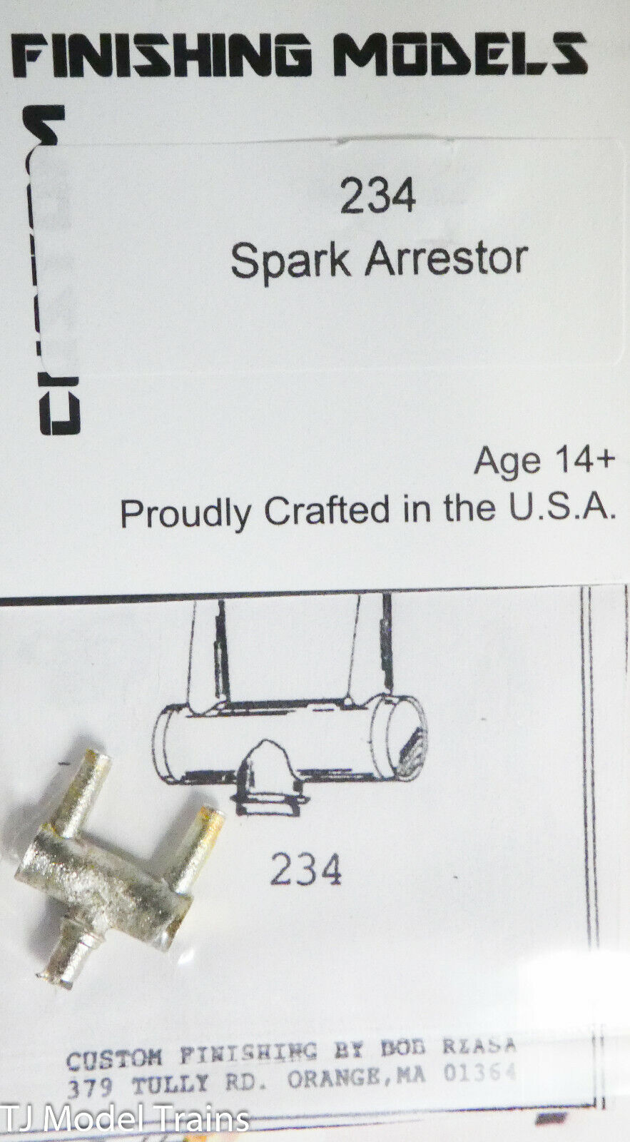 Custom Finishing Models HO #234 Spark Arrestor (White Metal)