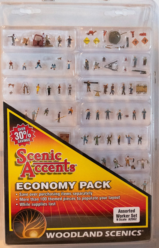 Woodland Scenics N #2062 Scenic Accents(R) -- Worker Economy Pack
