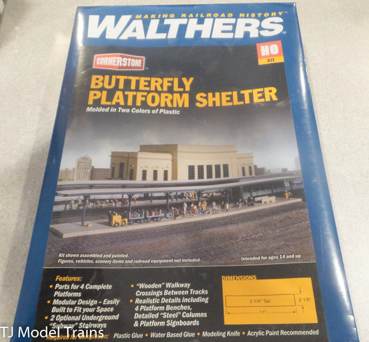 Walthers Cornerstone HO #933-3175 BUTTERFLY PLATFORM SHELTER MOLDED IN TWO COLOR