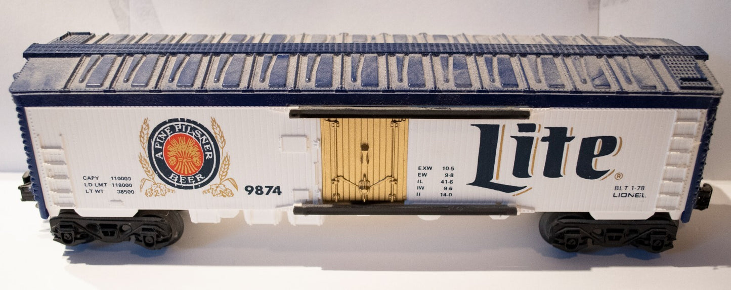 Lionel O Scale  #6-9874 MILLER LITE BEER REEFER