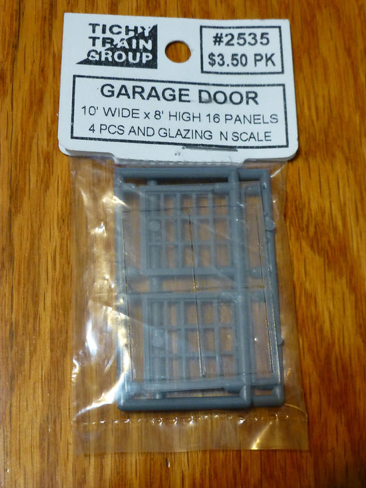 Tichy Train Group N #2535 Garage Door 10' wide x 8' High 16 Panels (4pcs.) 1:160