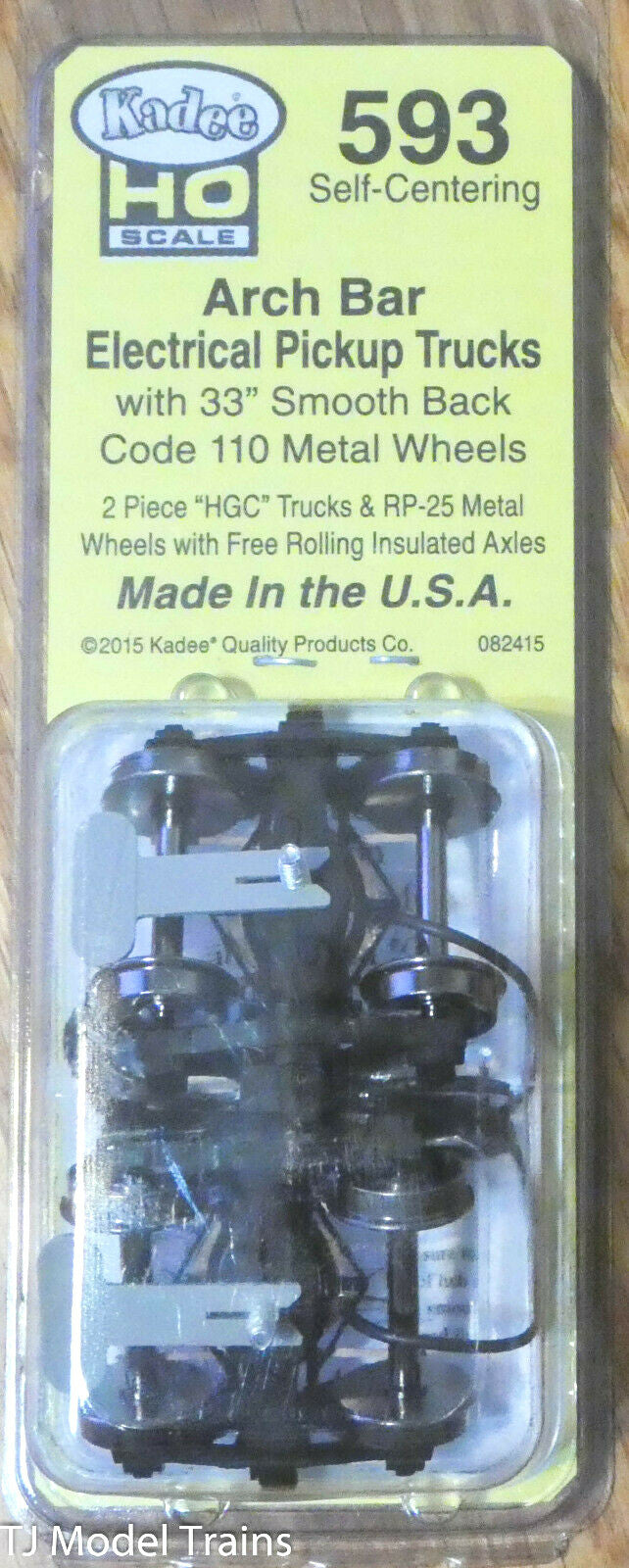 Kadee HO #593 Arch Bar Electrical Pickup Trucks (33" Wheels Smooth Back)