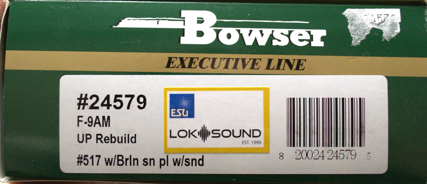 Bowser #24579 EMD F9AM Rebuild w/LokSound & DCC -Exec. Line - Union Pacific #517